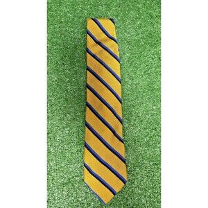 Brooks Brothers Makers Silk Tie Made In USA Striped Gold Blue